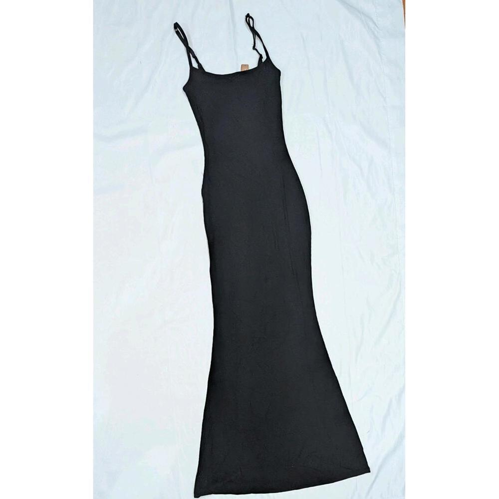 NWT SKIMS Soft Lounge Long Slip Dress Black Onyx Size M - Picture 2 of 7
